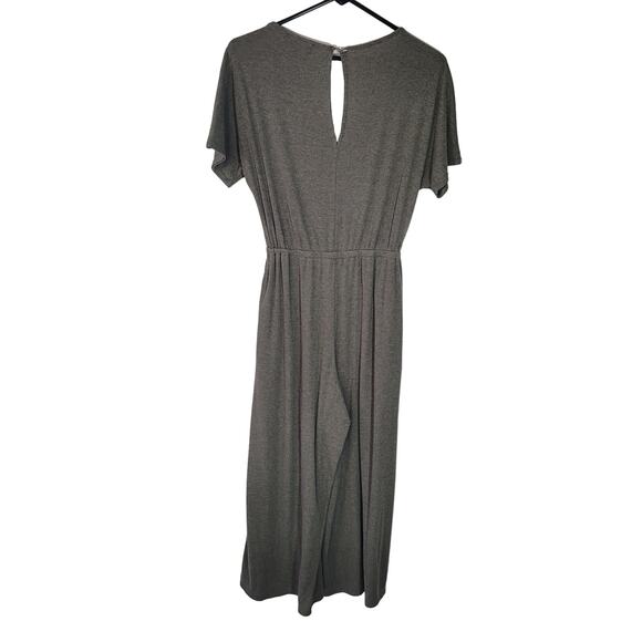 Lulus Size S Melinda Olive Green Short Sleeve Jumpsuit Ribbed Elastic Waist Tie - Picture 3 of 13